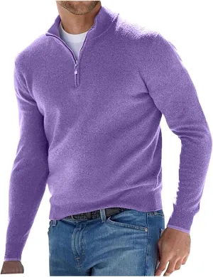 Ymosrh Men's Sweatshirts Casual Classic Zipper High Neck Solid Color Slim Multicolor Pullover Crewneck Sweatshirt, M-5XL