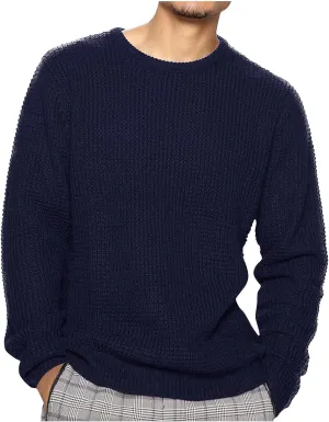 Ymosrh Men's Sweatshirts New Round Neck Solid Color Loose Pullover Sweater Youth Fashion Casual Top Sweatshirt, XL-3XL