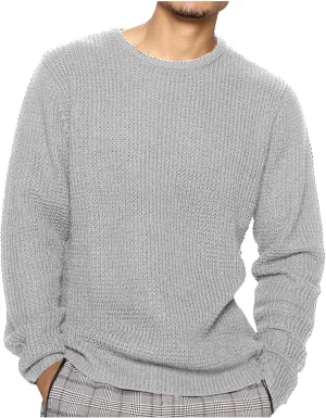 Ymosrh Men's Sweatshirts New Round Neck Solid Color Loose Pullover Sweater Youth Fashion Casual Top Sweatshirt, XL-3XL