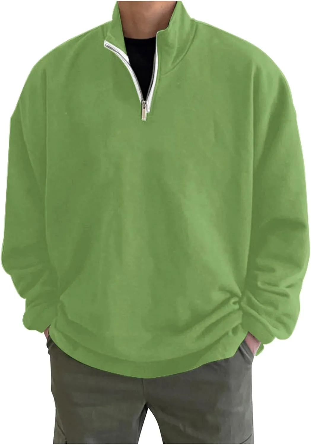 Ymosrh Men's Sweatshirts Solid Hoodies Fashion Long Sleeve Hooded Sweatshirts Pullover Trendy Hoodie with Zipper