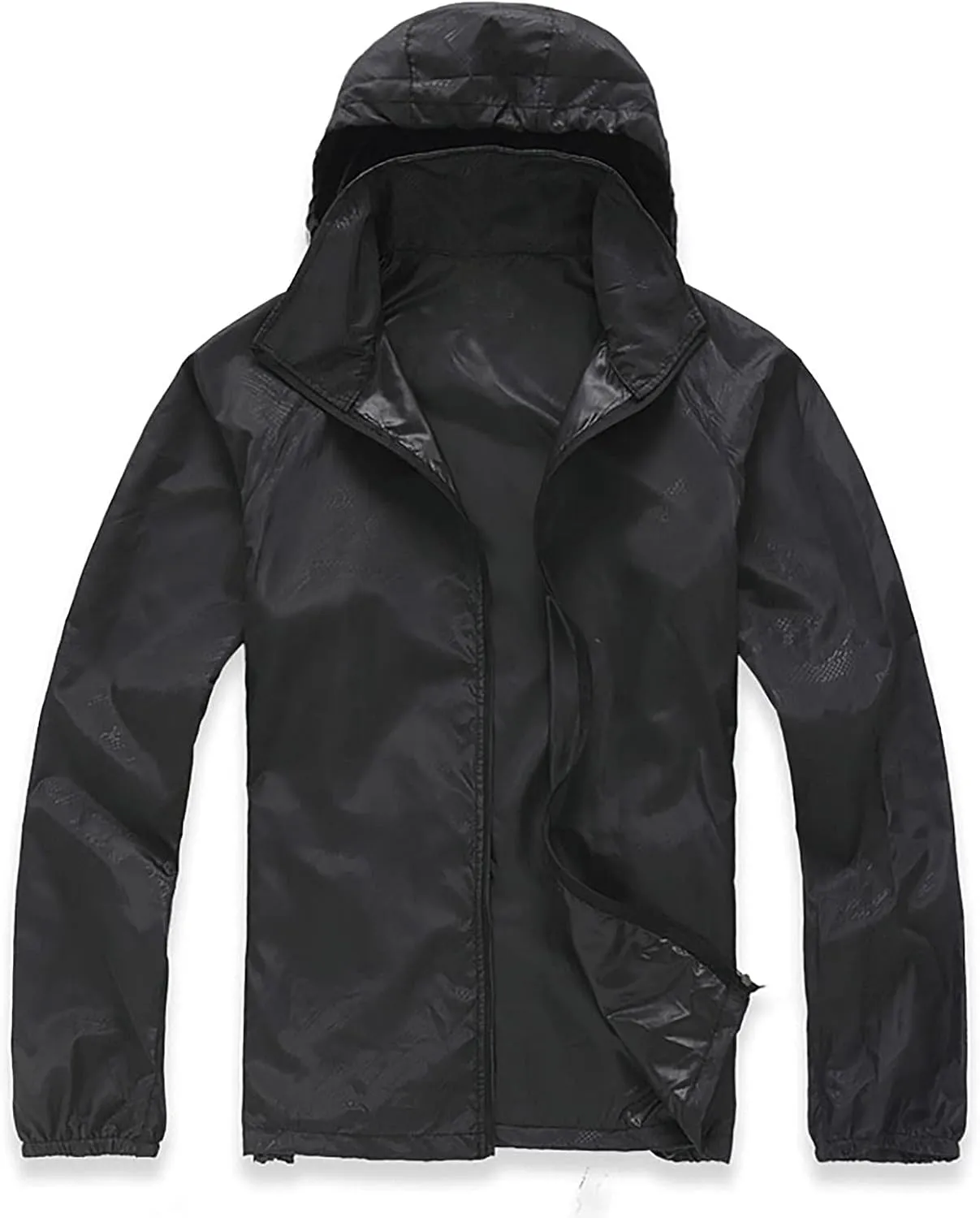 Ymosrh Men's Work Jackets Lightweight Waterproof Windbreaker Rain Jacket Packable with Hood for Hiking Travel, XS-3XL