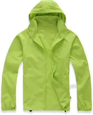 Ymosrh Men's Work Jackets Lightweight Waterproof Windbreaker Rain Jacket Packable with Hood for Hiking Travel, XS-3XL