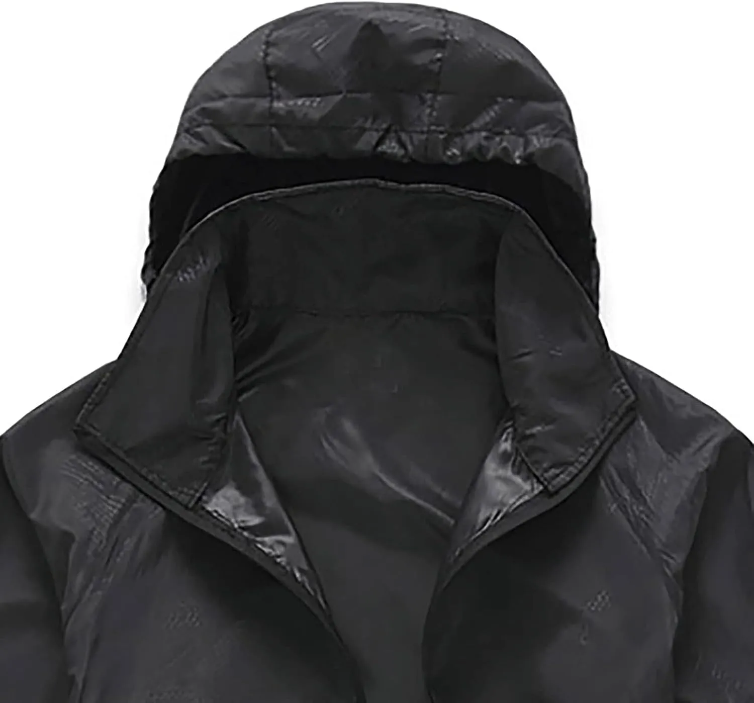 Ymosrh Men's Work Jackets Lightweight Waterproof Windbreaker Rain Jacket Packable with Hood for Hiking Travel, XS-3XL