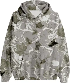 ZWRXW Womens Maple Leaf Camo Hoodie Cute Oversized Sweatshirts Graphic Print Pullover Hoodies Long Sleeve Tops with Pocket