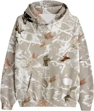 ZWRXW Womens Maple Leaf Camo Hoodie Cute Oversized Sweatshirts Graphic Print Pullover Hoodies Long Sleeve Tops with Pocket