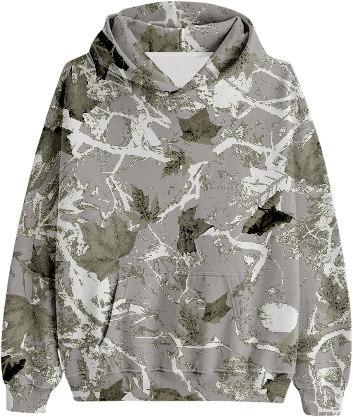 ZWRXW Womens Maple Leaf Camo Hoodie Cute Oversized Sweatshirts Graphic Print Pullover Hoodies Long Sleeve Tops with Pocket