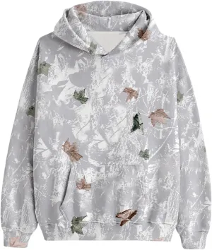 ZWRXW Womens Maple Leaf Camo Hoodie Cute Oversized Sweatshirts Graphic Print Pullover Hoodies Long Sleeve Tops with Pocket